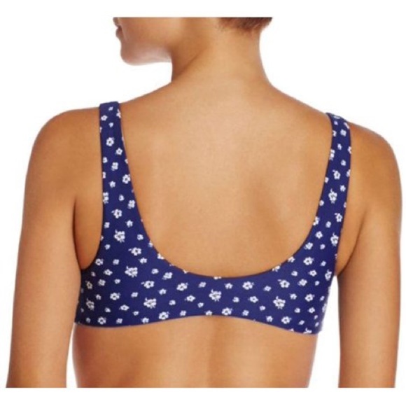NWT MINKPINK Bloomingdale’s Mantaray Navy Floral Print Bikini Top - Picture 2 of 3